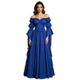 thumbnail image 3 of LEKWK Renaissance Dress Women Medieval Costume Off Shoulder Puff Sleeve Maxi Dress Classic Peasant Gown for Halloween Cosplay Themed Party, 3 of 5