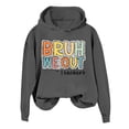 thumbnail image 1 of VBARHMQRT Chandail en Molleton Gris 2024 Automne et Hiver Imprimé Lettre Sweat à Capuche pour Femmes, 1 of 2