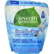 Angle View: Seventh Generation Free & Clear Laundry Detergent Packs -- 45 Fully Dissolving Packs