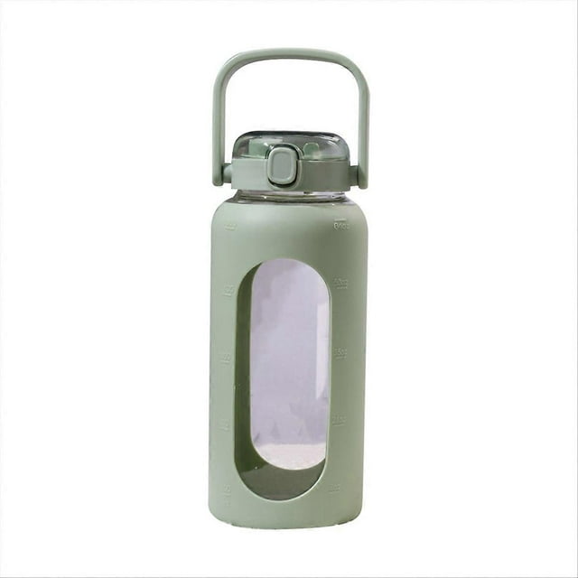 64 Oz Glass,Wide Neck Half Gallon Water Bottle With Handle, C