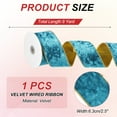 thumbnail image 2 of Uxcell 2.5" x 10 Yards Velvet Wired Gold Crushed Ribbon for Bow Decor Bright Blue, 2 of 7