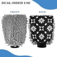 thumbnail image 2 of Microfiber Car Wash Gloves With Chenille & Polyester Terry Scratch-Free Cleaning Elastic Cuffs Florals, 2 of 8