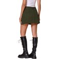 thumbnail image 3 of Faldas de mezclilla mini de cintura alta con abertura lateral para mujeres INSPIRE CHIC 2XL verde ejército, 3 of 6