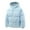 Light Blue, variant on Men's and Women's Solid-color Casual Down Cotton-padded Jacket with Inner Checkered Print, Fleece Thickened Hooded Design for Winter Outings, Holiday Travel, and Cold Weather Wear,Deep Red,M