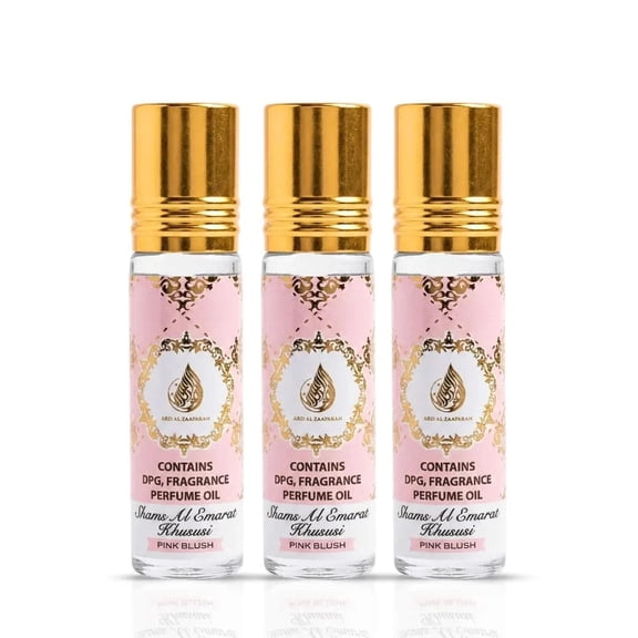 Pink Blush Shams Al Emarat Khususi Roll-On Perfume Oil 10ml (0.34 oz) By Ard Al Zaafaran (Pack of 3)