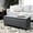Charcoal, variant on Storage Ottoman | Ideal for Wine Cellar Storage | 100% Polyester and Birch Legs | Resolves Storage Hurdles