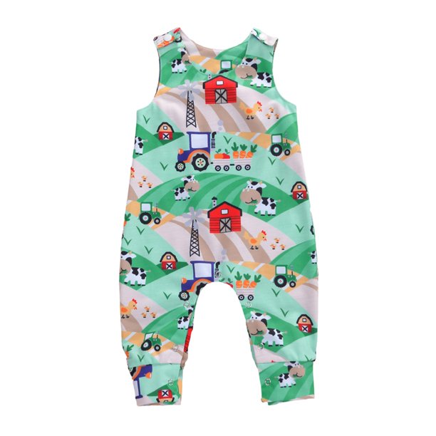 Citgeett verano recién nacido bebé niños niñas algodón mameluco sin mangas botón mono mono trajes casuales