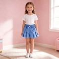 thumbnail image 2 of MEZZALL Child Shorts Cute Girls Blue Solid Color Denim Shorts For Everyday Soft Stretch Jeans Shorts For Girls With Comfortable Fit And Stitching Fashionable Summer Bottoms, 2 of 6