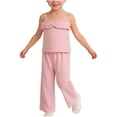 thumbnail image 2 of Agkizg Kids Girls Clothing Set Solid 2 Piece Outfit Sleeveless Camisole Top Wide Leg Pants Set, 2 of 2