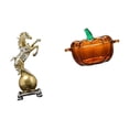 thumbnail image 6 of CarpNettore Modern Resin Horse Figurine Centerpiece with Pumpkin Shaped Glass Candy Dish Lid Decorative Collectible Ornament for Living Room Shelf Office, 6 of 8