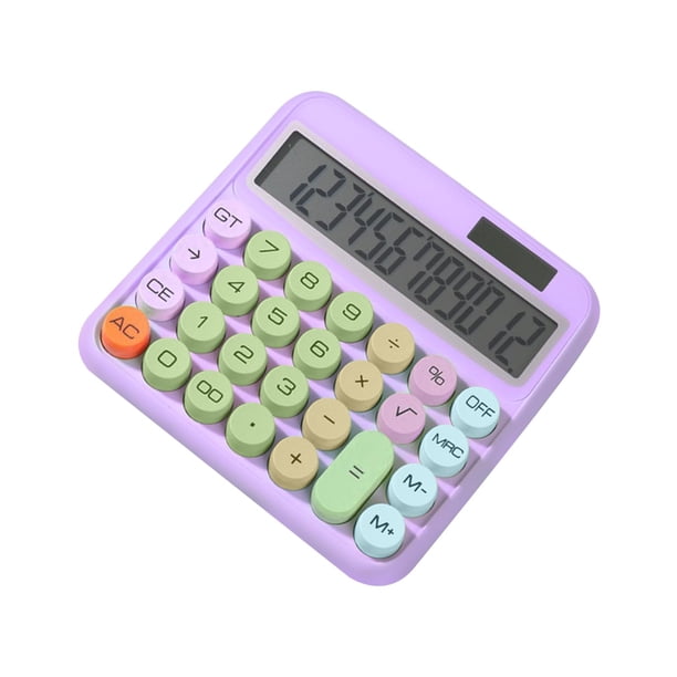 Calculadora SaharaCase de escritorio con batería y energía solar de 12 dígitos, color morado