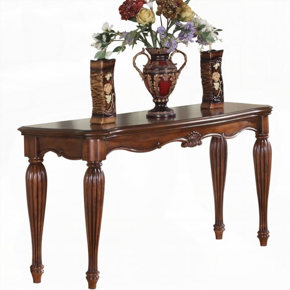 Rich Cherry Sofa Table: Timeless Design & Decor Surface