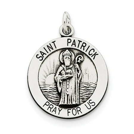 Sterling Silver Engravable Antiqued Saint Patrick Medal