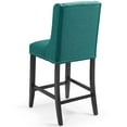 thumbnail image 4 of Counter Stool Chair, Fabric, Wood, Teal Blue, Modern Contemporary Urban Design, Bar Pub Cafe Bistro Hotel Restaurant Hospitality, 4 of 7