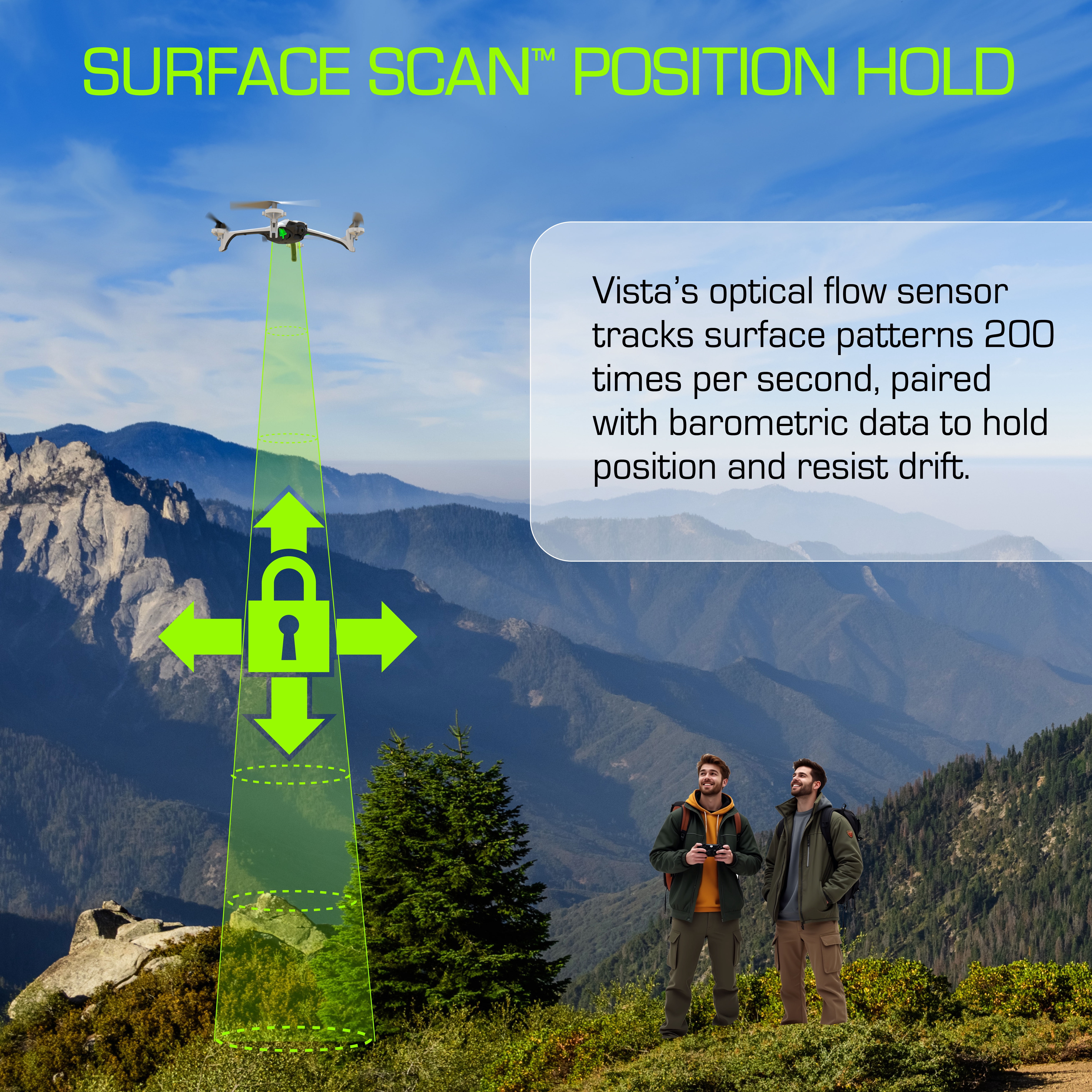 Sky Viper Vista HD Video RC Drone, Stream and Record, Optical Flow, Rechargeable Battery