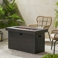 thumbnail image 3 of Crawford Outdoor Lightweight Concrete Rectangular Fire Pit - 50,000 BTU, Brown, 3 of 11