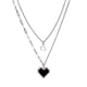 thumbnail image 1 of Collar doble con colgante de corazón de titanio negro, cadena moderna de hip hop para jersey de viento frío., 1 of 8