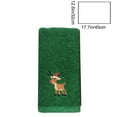 thumbnail image 3 of Kumdkd Green Santa Claus Garland Elks Embroidered Cotton Kitchen Hand Towel Holiday Gift for Christmas Home Decor, 3 of 6