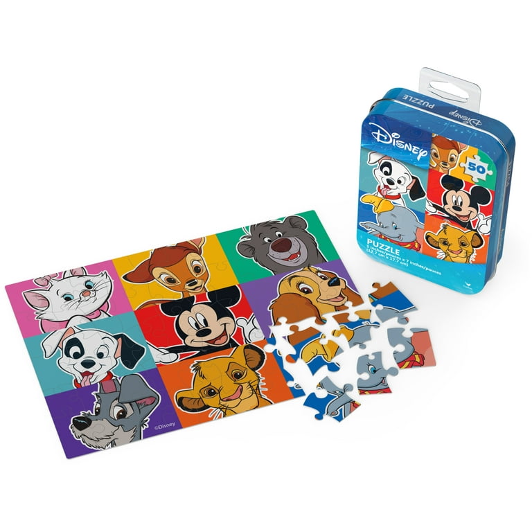 Disney 50-Piece Puzzle in Collectible Tin, for Families and Kids
