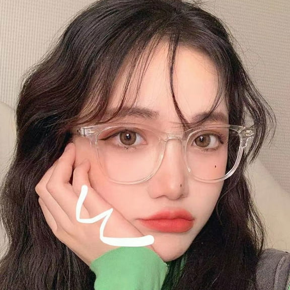 Opvise Clear Lens Glasses Square Anti-radiation Portable Simple Style High Clarity Eye Protection Eyewear Retro Frame Women Computer Anti-blueray Glasses for Office White