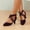 Purple, variant on Womens Ballroom Latin Suede Dance Shoes, Tango Waltz Closed Toe Party Dance Shoes, Sandals with Heel for Professional Social Dancing