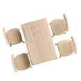 thumbnail image 4 of Shisuyan 1 Set Mini Dollhouse Furniture Set Mini Table Chair Model Accessories (Beige), 4 of 9