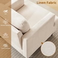 thumbnail image 7 of Studyset Modern Accent Chair, Oversized Living Room Chairs, Linen Upholstered Cozy Armchair with Thick Cushion, Mid-Century Sofa Chair Reading Nook Chair for Living Room Bedroom, 7 of 7