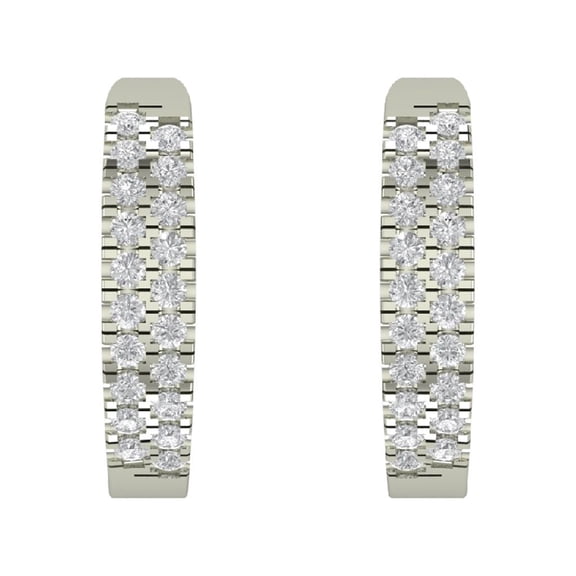 Sterling Silver Diamond Hoop Earrings (1/4 cttw, I-J Color, I2-I3 Clarity)