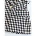 thumbnail image 4 of TRAF-Chaqueta de pata de gallo con doble botonadura para mujer, abrigo Vintage de manga larga con bolsillos y solapa, prendas de vestir exteriores elegantes, 4 of 5