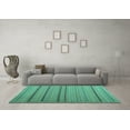 thumbnail image 3 of Ahgly Company Machine Washable Indoor Round Abstract Turquoise Blue Contemporary Area Rugs, 5' Round, 3 of 4