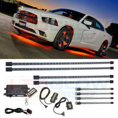 Ledglow 4pc Orange Wireless Led Under Underglow Interior Ledglow 4pc Orange Wireless Led Under Underglow Interior Lighting Light Kit