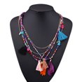thumbnail image 3 of Collier Plume Perlée à Franges en Alliage Multicouche Longue Plume Multicouche pour Femmes, 3 of 8