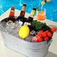 thumbnail image 2 of Galvanized Tub Beverage Tubs, 2pcs Metal Ice Buckets for Cocktail Bar 3 Gallon Wine Beer Drink Buckets with Handles Large Tub Cooler Mimosa Bar Supplies Ice Bucket for Parties (Galvanized), 2 of 6