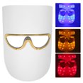 thumbnail image 3 of Máscara facial de fotones LED de 3 colores para rejuvenecimiento de la piel, dispositivo de terapia de fotones recargable por USB., 3 of 14