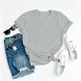 thumbnail image 4 of Garbnen Short Sleeve Shirts for Women Casual Women's Crew Neck T Shirts Basic Solid Color Lightweight Y2k Tunics Tops for Women Gray L, 4 of 5