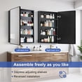 thumbnail image 5 of KZElegy Bathroom Medicine Cabinet with Mirror ,20" x 30" Wall Mount Storage Medicine Cabinet with Mirror,Adjustable Shelves and Tempered Glass,Black, 5 of 11