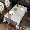thumbnail image 2 of White Rose Gold Marble Pattern Rectangle Tablecloth 60"x102",Waterproof Polyester Rectangle Table Cloth, Wipeable Spillproof Polyester Tablecloth for Dining, Camping, Indoor and Outdoor, 2 of 6