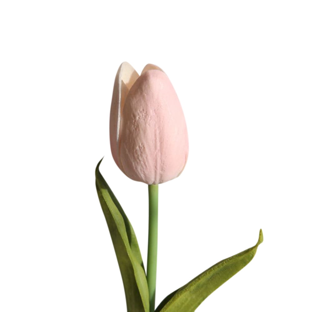 5 Pcs Fake Tulips Artificial Flowers, Real Touch PU Faux Flowers, Tulip Stems for Wedding, Spring Bouquet Floral Arrangement Home Party Office Decorations for Mother's Day (Pink) 13.98Inches