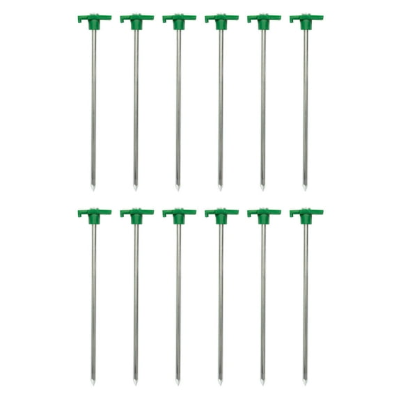 Stansport 10" Steel T-Top Tent Stakes - 12 Pack