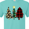thumbnail image 4 of Inktastic Three Christmas Trees in Plaid and Leopard Print T-Shirt, 4 of 5
