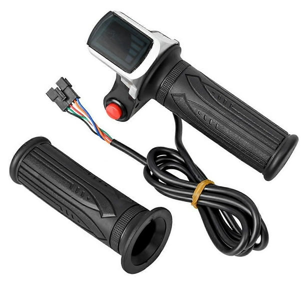 Acelerador universal para bicicleta eléctrica con pantalla LCD, acelerador de manillar para scooter eléctrico de 36 V con acelerador de giro.