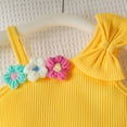 thumbnail image 6 of Xyant Toddler Baby Girl Clothes Summer Sleeveless Knit Tank Top Denim Skirt Infant Cute Flower One Shoudler Outfit (Yellow,2-3 Years）, 6 of 7