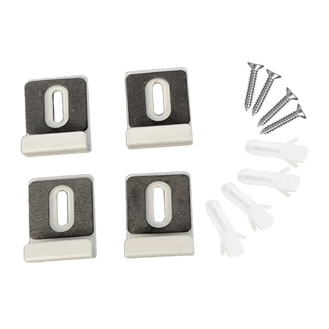 DOLITY 4 Pieces Stainless Steel Mirror Clips Heavy Retainer Clips for Wall Mounting Stainless White L