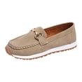 thumbnail image 6 of Rokment Womens Memory Foam Slip on Penny Loafers Classic Trendy Casual Leather Walking Shoes Spring Fall Comfortable Non Slip Work Dressy Oxfords Khaki Size 9.5, 6 of 8
