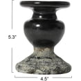 thumbnail image 3 of Creative Co-Op 2-Tone Sculptural Terracotta Pillar Candle Holder, Distressed Black, 3 of 16