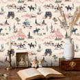 thumbnail image 2 of Boho Peel and Stick Wallpaper Western Desert Landscape Cowboys Horses Wagon Wall Mural 23.6in x 9.8ft Self Adhesive Removable Wall Paper Renter Friendly Wallpaper for Bedroom Kitchen Farm, 2 of 8