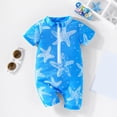 thumbnail image 2 of JUMEYU Boys Swimsuit Toddler Baby Boy Swimsuit One-Piece Zipper Bodysuit Sunsuit Swimwear Bathing Suit 18 24 Months (Blue,18-24 Months), 2 of 5