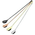 thumbnail image 1 of Mixing spoon fork Long handle cocktail spoon Long handle, stainless steel spiral cocktail spoon - Silver+Rose Gold+Gold+Gun Black, 1 of 5