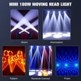 thumbnail image 3 of Moving Head DJ Lights ,150W (8000K) 7 Gobos 7 Colors Beam/Focus LED Stage Light,3-Facet Prism Party Light w/ RGB Ring Light 13/15CH for KTV Wedding Halloween Christmas, 3 of 7