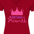 thumbnail image 4 of Inktastic Birthday Princess, Crown, Stars - Pink Purple Women's V-Neck T-Shirt, 4 of 5